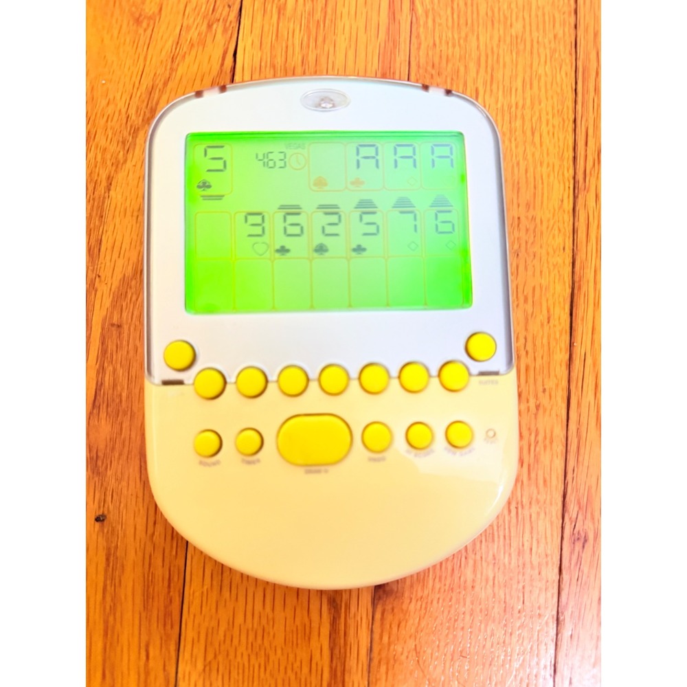 Radica Big Screen Solitaire Handheld Electronic Game Backlit Green 75001 Vintage